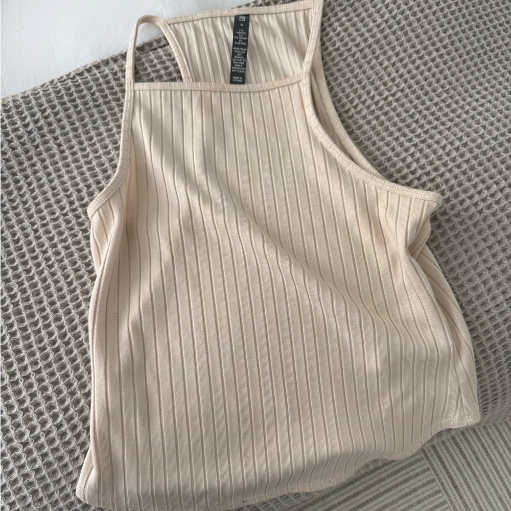 Vuori Beige Ribbed Women's Top